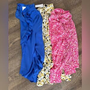 Ann Taylor Career bundle Lot of 3 Long Sleeve Blouses Size L NWT